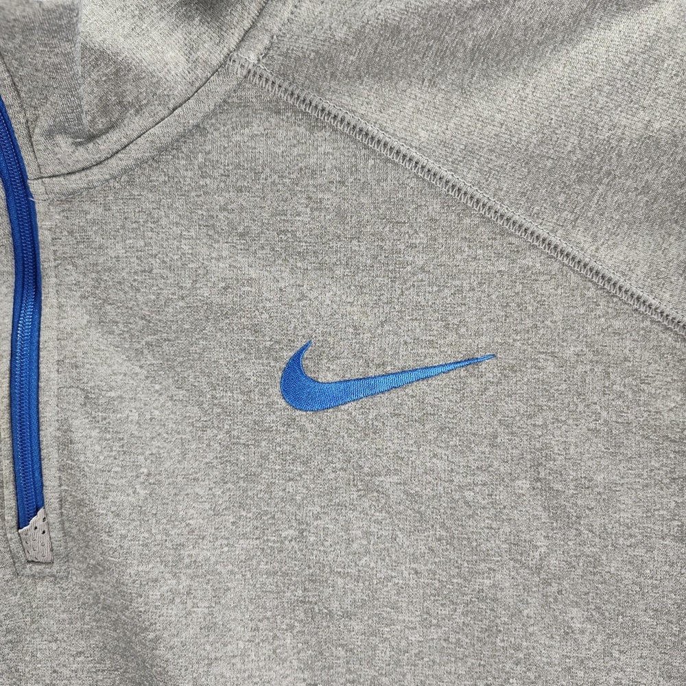 Nike Therma Fit Sweater Gray Blue Men's XL Long Sleeve 1/4 Zip Pullover Casual - Picture 5 of 12